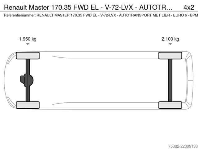 Furgone trasportatore di auto Renault Master 170.35 FWD EL - V-72-LVX - AUTOTRANSPORT...