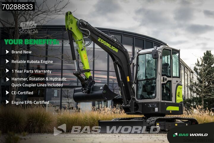 Mini ekskavatör Zoomlion ZE35 GU GARANTIE- KLIMAANLAGE– CE-ZERTIFIZIERT