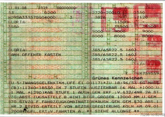 Semi-remorque GLORIA Gloria 35SA / Teleskop /3 x Lenkachse