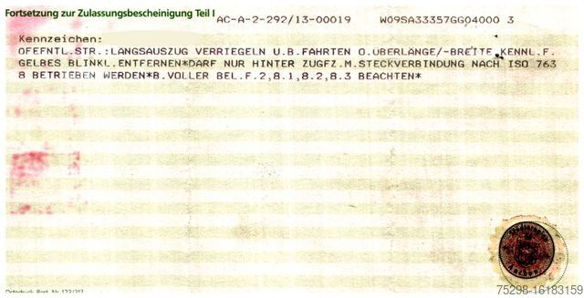 Semi-remorque GLORIA Gloria 35SA / Teleskop /3 x Lenkachse