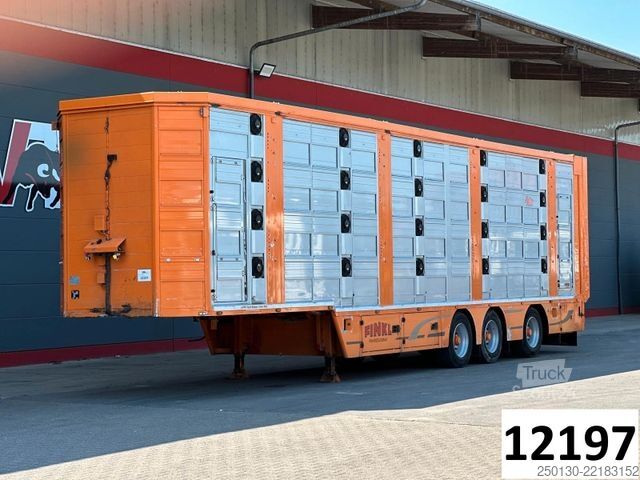 Semi-remorque pour bétail Finkl SAV35 4.Stock Hubdach Lift Tränke Tridec