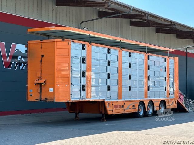 Semi-remorque pour bétail Finkl SAV35 4.Stock Hubdach Lift Tränke Tridec