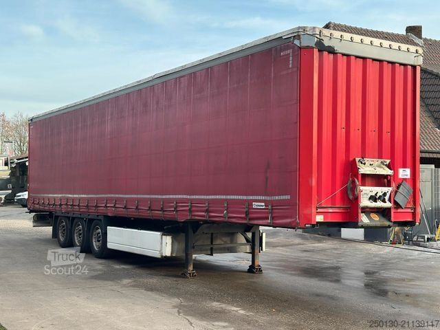 Open semitrailer with tarp KRONE SD Curtainsider Liftachse, Edscha & Transportbox