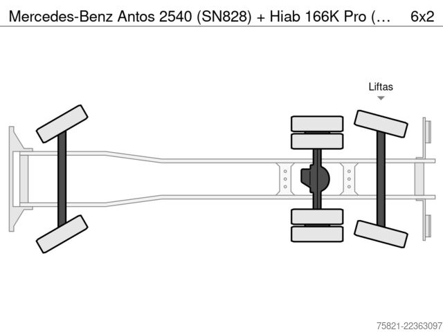 Krano sunkvežimis Mercedes-Benz Antos 2540 (SN828) + Hiab 166K Pro (2 x in stock)