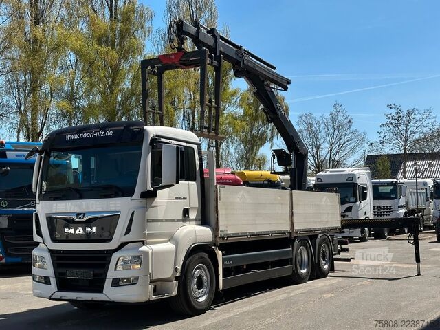 Lastebilmontert kran MAN TGS 26.460 Baustoff Hiab 177 Funk+Sitz Lenk AHK