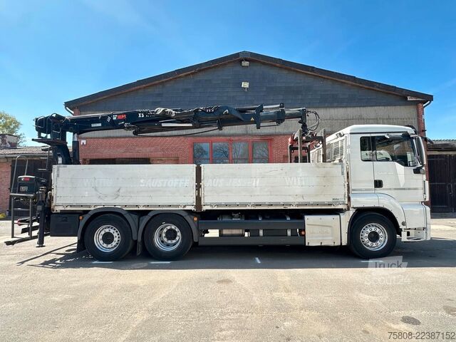 Lastebilmontert kran MAN TGS 26.460 Baustoff Hiab 177 Funk+Sitz Lenk AHK