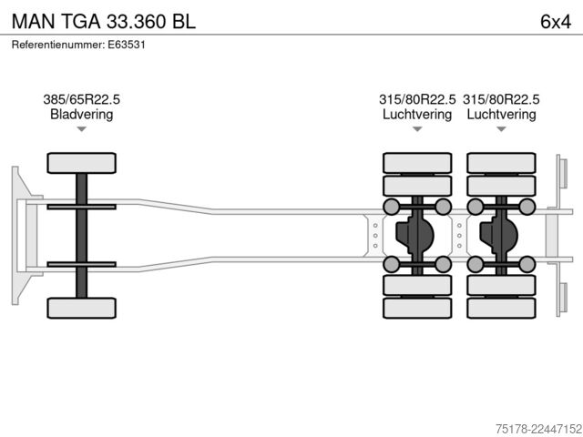 Sistema de brazo de gancho MAN TGA 33.360 BL