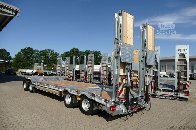 Priekaba su darbo platforma MÜLLER-MITTELTAL 4-achs Anh. Tieflader, Klapprampe, Gummibelag