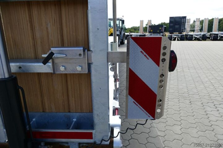 Lågbyggd trailer MÜLLER-MITTELTAL 4-achs Anh. Tieflader, Klapprampe, Gummibelag