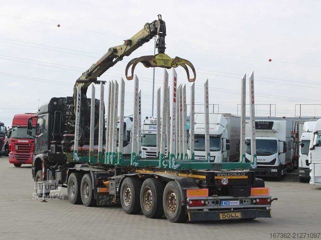 Jeřáb na nákladním automobilu MERCEDES-BENZ Arocs 3351, 6x6, CRANE LOGLIFT ET450, + DOLL