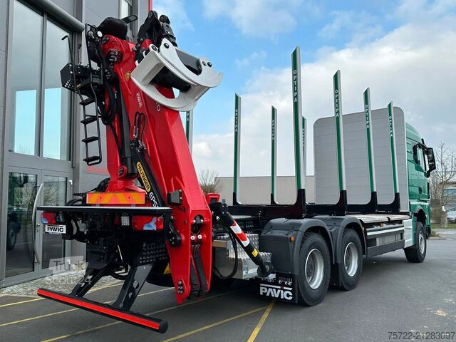 Transportator de lemn MAN TGX 33.520 6x4 BB Epsilon Q150Z SOFORT VERFÜGBAR!