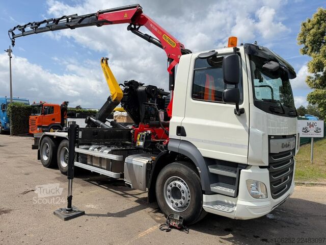 نظام ذراع الخطاف DAF CF 480 6x4 HOOKLIFT + CRANE PALFINGER PK19.001 ...