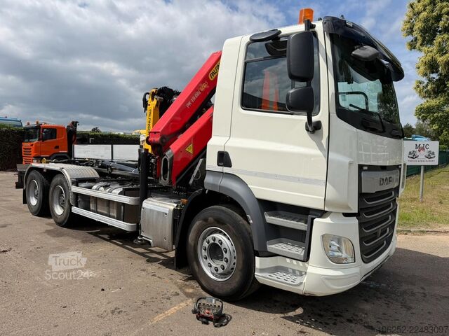 نظام ذراع الخطاف DAF CF 480 6x4 HOOKLIFT + CRANE PALFINGER PK19.001 ...