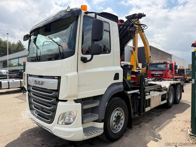 نظام ذراع الخطاف DAF CF 480 6x4 HOOKLIFT + CRANE PALFINGER PK19.001 ...