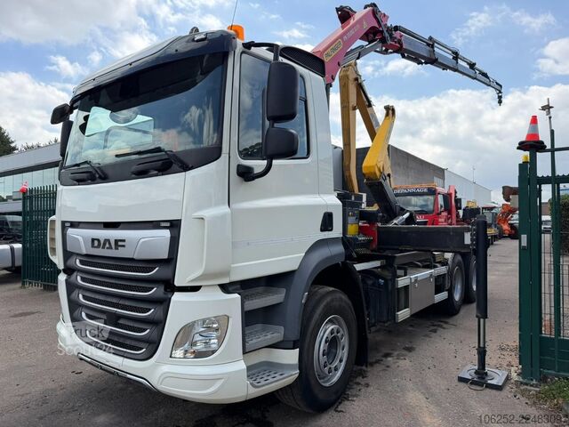 نظام ذراع الخطاف DAF CF 480 6x4 HOOKLIFT + CRANE PALFINGER PK19.001 ...