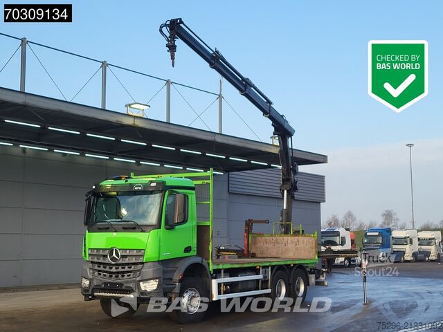 Open body Mercedes Arocs 2636 6X4 HIAB 144 E-3 HIPRO Kran Crane St...