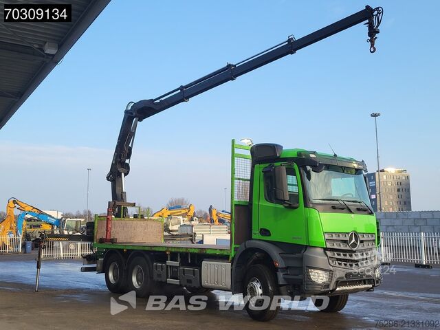 Open body Mercedes Arocs 2636 6X4 HIAB 144 E-3 HIPRO Kran Crane St...