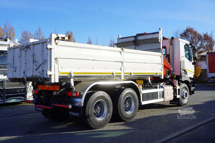 Billenő daruval Renault C380 E6 6×4 / HDS Fassi F135 2700 MTH /