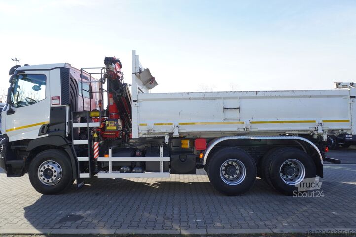 Billenő daruval Renault C380 E6 6×4 / HDS Fassi F135 2700 MTH /