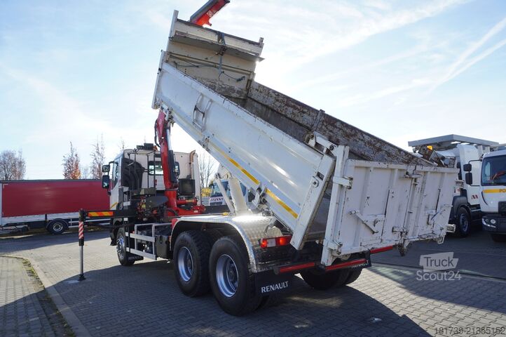 Billenő daruval Renault C380 E6 6×4 / HDS Fassi F135 2700 MTH /