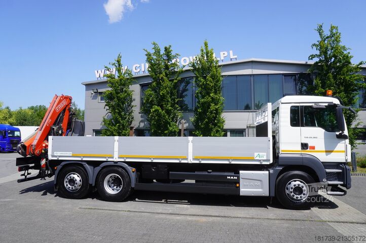 Бортовий із краном MAN TGS 26.360 Flatbed / Fassi F175 7.7 T /