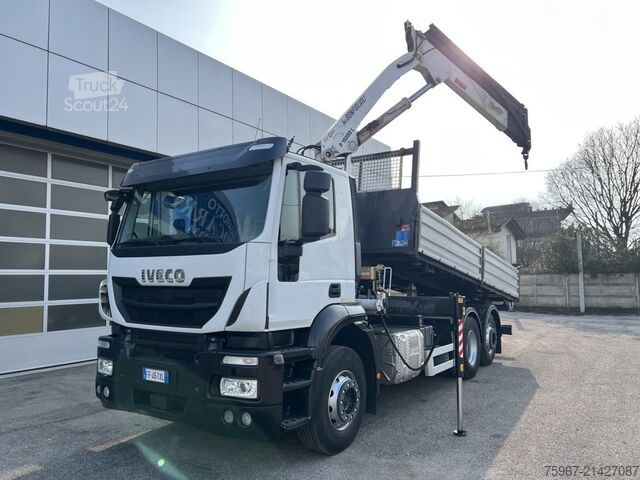 üç yollu vinçli damperli kamyon Iveco Stralis 360