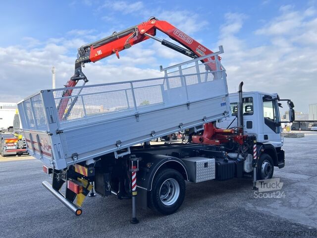 üç yollu vinçli damperli kamyon Iveco Eurocargo 140e22