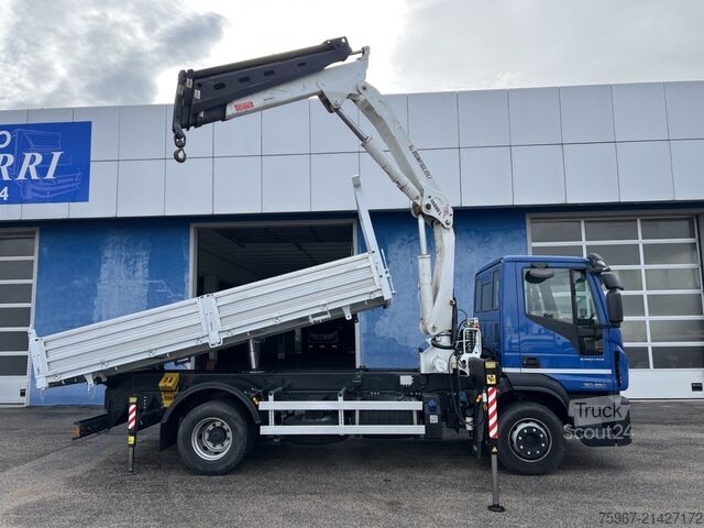 Kolmisuuntainen kippiauto nosturilla Iveco Eurocargo 160-280
