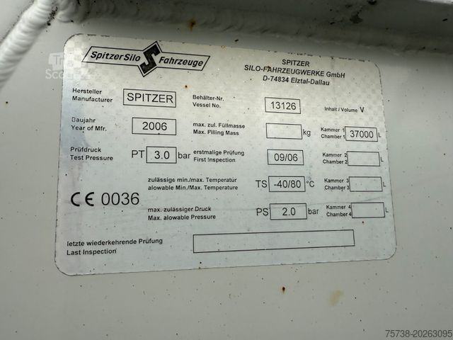 Siloauflieger SPITZER SF2737/2P/Zementsilo/37m³/Luft-Lift/Alu/3-Achsen