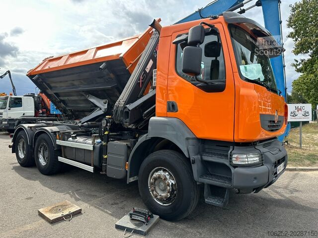 Savivartis su kranu Renault KERAX 380 DXI 6x4 TIPPER + CRANE HIAB 144 B-3 -...