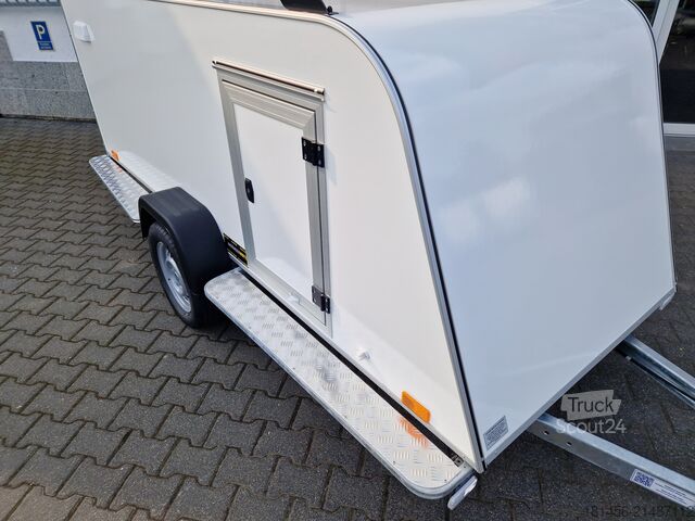 Rimorchio a cassetta trailershop niederiger Kofferanhänger 300cm 750kg