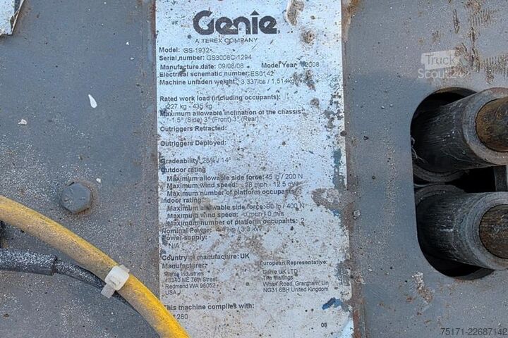 Schaarlift Genie GS1932 Electric, Working Height 7.8 m, 227kg Capac