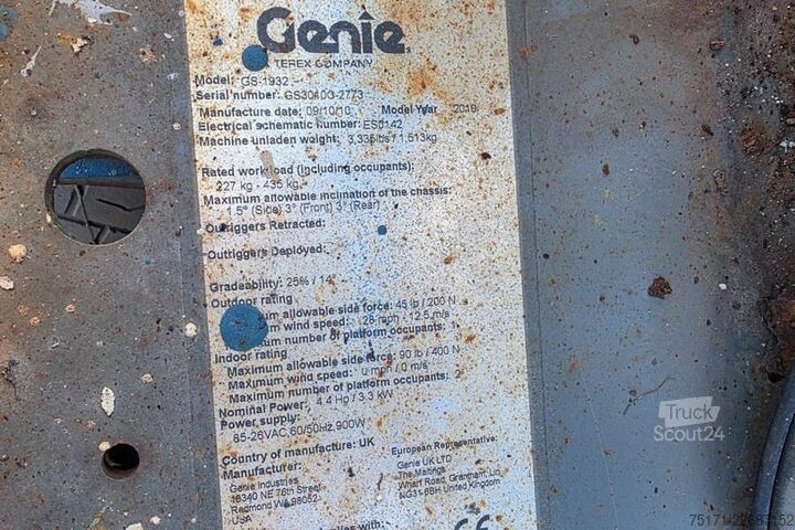 Schaarlift Genie GS1932 Electric, Working Height 7.8 m, 227kg Capac