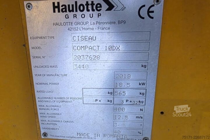 Schaarlift Haulotte COMPACT 10DX Diesel, 4x4 Drive, 10.2m Working Heig