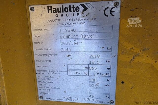 Schaarlift Haulotte COMPACT 10DX Diesel, 4x4 Drive, 10.2m Working Heig