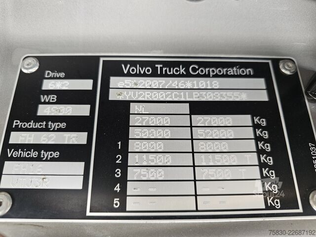 Шасси с кабиной Volvo FH 16.650 6x2 / RETARDER / CHASSIS