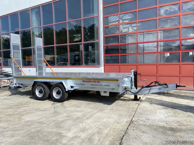 Žemagrindė platforma priekaba Möslein TT 11-E 5,50 - 2  Tandemtieflader5,50 m x 2 m, Feuerverzinkt
