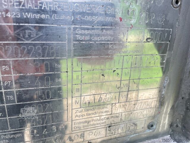 Tank Feldbinder TSA 31.3-3 ADR / L4BH / 31.000 L / 3 Kammer (12...