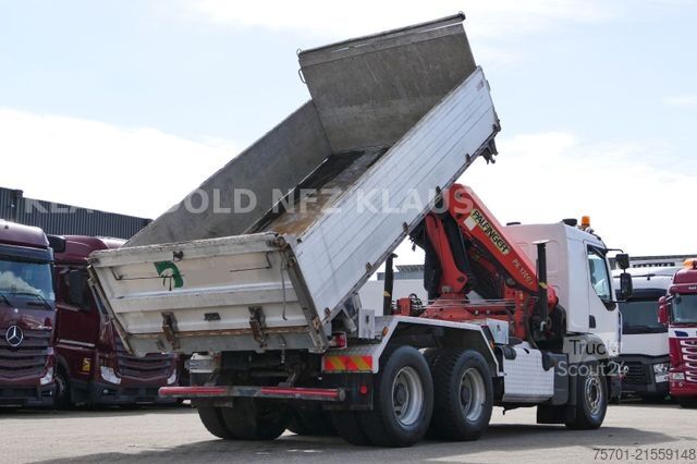 Τρίπλευρο ανατρεπόμενο φορτηγό RENAULT Lander 410 Kipper Kran Palfinger Funk Retarder