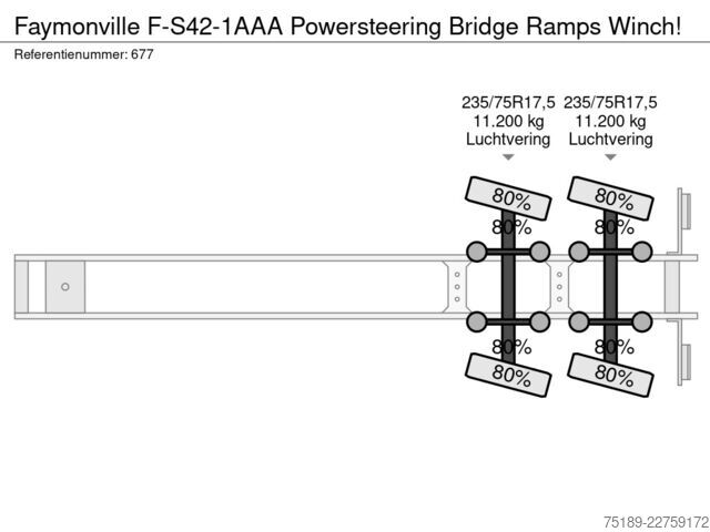 Semi-remorque surbaissée Faymonville F-S42-1AAA Powersteering Bridge Ramps Winch!