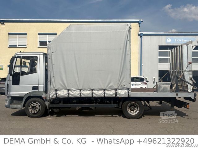 Flatbed truck IVECO 100E18 *3Sitze*Hydr. Rampen*Seilwinde*Fahrschule