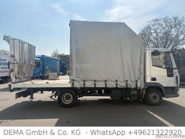 Flatbed truck with tarp IVECO 100E18 *3Sitze*Hydr. Rampen*Seilwinde*Fahrschule