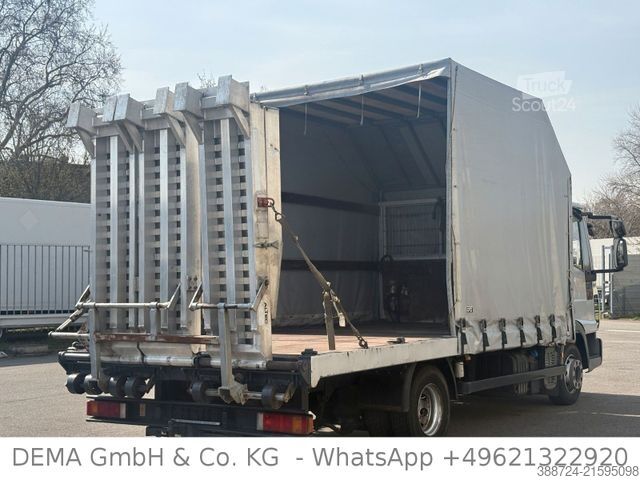Flatbed truck with tarp IVECO 100E18 *3Sitze*Hydr. Rampen*Seilwinde*Fahrschule