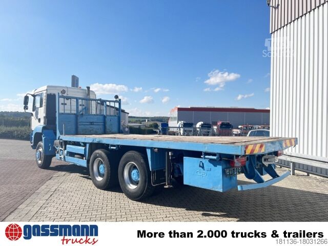 Φορτηγό με επίπεδη καρότσα MAN TGA 26.310 6X6 BB, Kran PALFINGER PK 23002 C, Funk