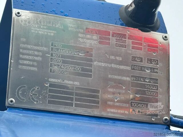 Vehículo de succión Volvo FM 420 6x2*4, 15m3 Sludge / Vacuum-truck, 2010