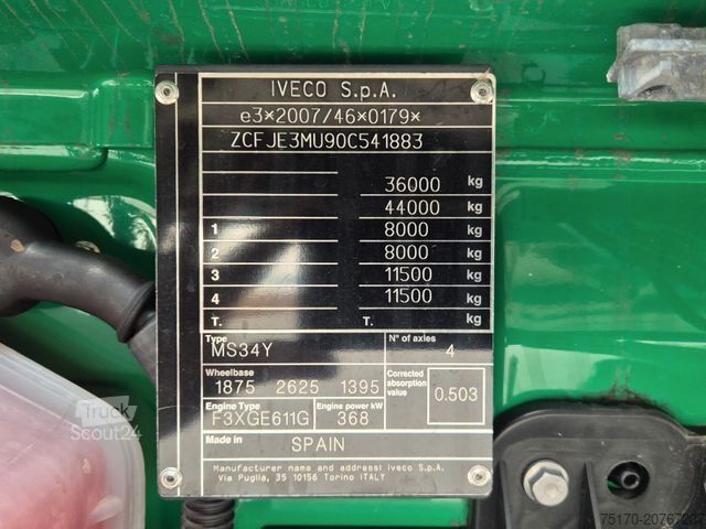 Üç taraflı damperli kamyon IVECO AS360X50Z/P HR ON+ 8x4 Meiller AHK Intarder Cam