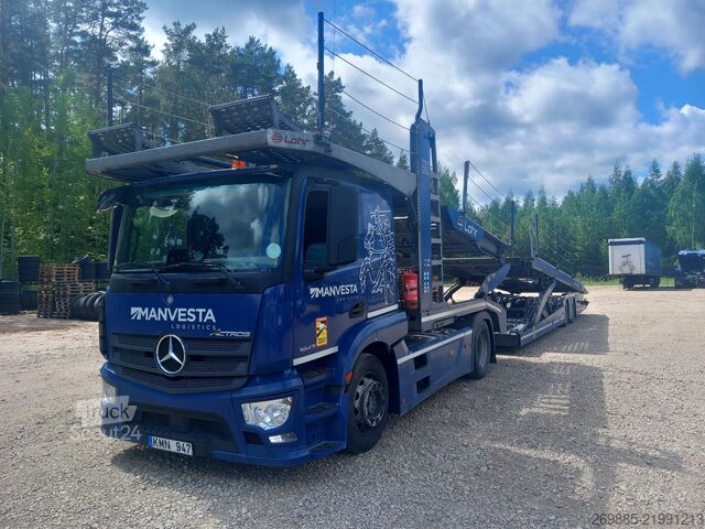 Automobilių pervežimo sunkvežimis Mercedes-Benz ACTROS 1843 Car carrier + Lohr WXS