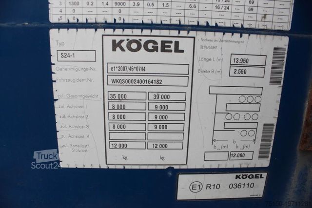 Ανοιχτό ημιρυμουλκούμενο με μουσαμά KÖGEL SN 24 - Tautliner MEGA - SAF - Nr.: 182