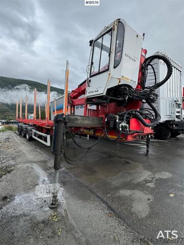 Huttner Timber trailer w/ 17 t/m Epsilon crane and extensi Huttner Timber trailer w/ 17 t/m Epsilon crane and extensi