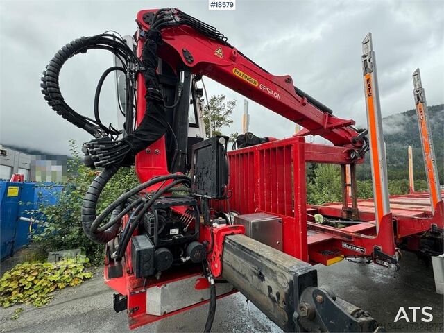 Huttner Tømmerhenger m/ 17 t/m Epsilon kran og ekstensi Huttner Timber trailer w/ 17 t/m Epsilon crane and extensi